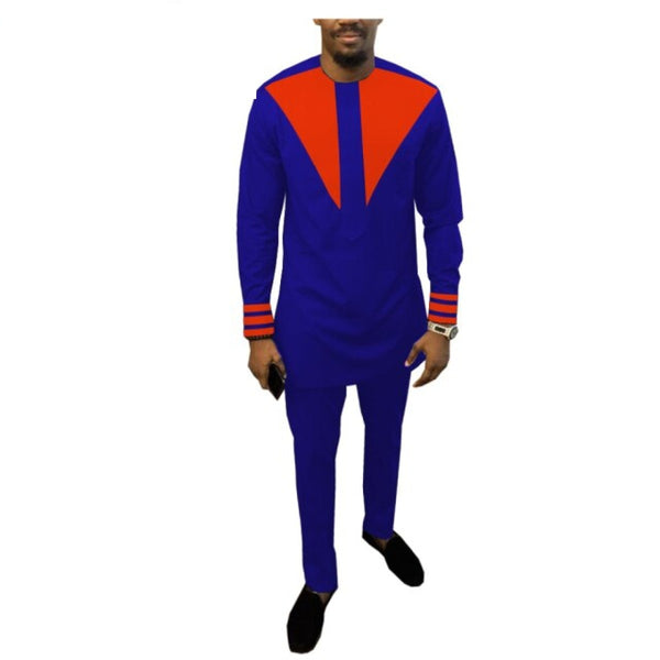 African Men Style Senator 2-Piece Set Long Sleeve Design Y31882