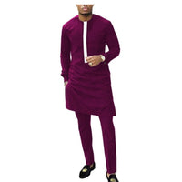 African Senator Design Long Sleeve 2-Piece Set for Men Y31847