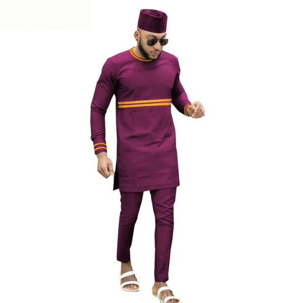 African Men Design 2-Piece Set Long Sleeve Senator Style Y31868