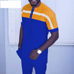 African Senator Cool Design Short Sleeve Set for Men Y31851