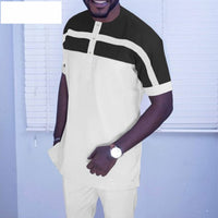 African Senator Cool Design Short Sleeve Set for Men Y31851