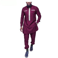 African Men Design Long Sleeve 2-Piece Set Senator Style Y31865