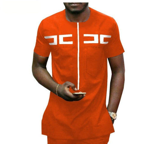African Men Senator Style 2-Piece Set Short Sleeve Y31873