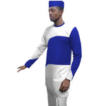 African Men Clothing Senator Style Long Sleeve 3-Piece Set with Hat Y31845