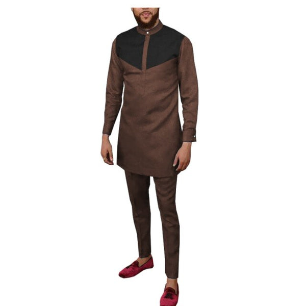 African Men Style 2-Piece Set Long Sleeve Senator Design Y31870 ...
