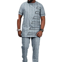 NEW African Men Jacket+Pants Jacquard Suit For All Occasions