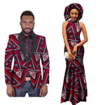 African Clothing Family Couple Dashiki Cotton Print Man Slim-Fit  V11669