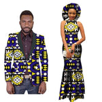 African Clothing Family Couple Dashiki Cotton Print Man Slim-Fit  V11669