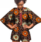 Bazin African Wax Print Dashiki Jumpsuit Plus Size Cloak Romper Jumpsuit Cloak Playsuit African Clothes for Women WY393
