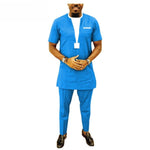 African Men Clothing Senator Design 2-Piece Set Long Sleeve Y31877
