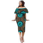 African Cotton Dashiki Wax Print Pattern Ankara Plus Size Ruffles Sexy Dress for Women X11959