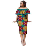 African Cotton Dashiki Wax Print Pattern Ankara Plus Size Ruffles Sexy Dress for Women X11959