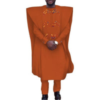 African Style Clothes for Men Bazin Riche Dashiki Men's Suits Nigeria Agbada Dubai Robe Casual Loose Summer Attire WYN1323