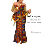 New Dashiki African Bazin Riche Draped Tops and Skirt Sets for Women Office Vestidos African 2 Piece Skirts Sets Clothing WY6921