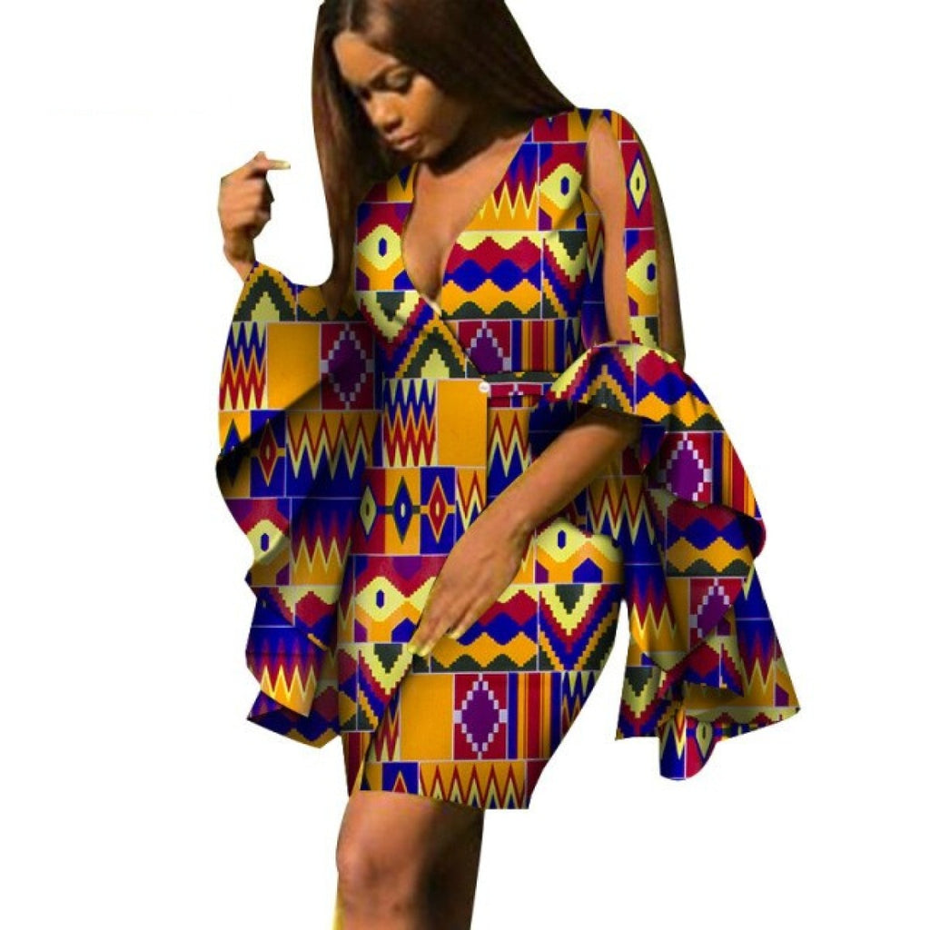 African Cotton Dashiki Wax Print Pattern Ankara Dress for Women X11995 ...