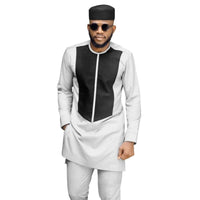 African Men Clothing 2-Piece Set Long Sleeve Senator Style Y31869