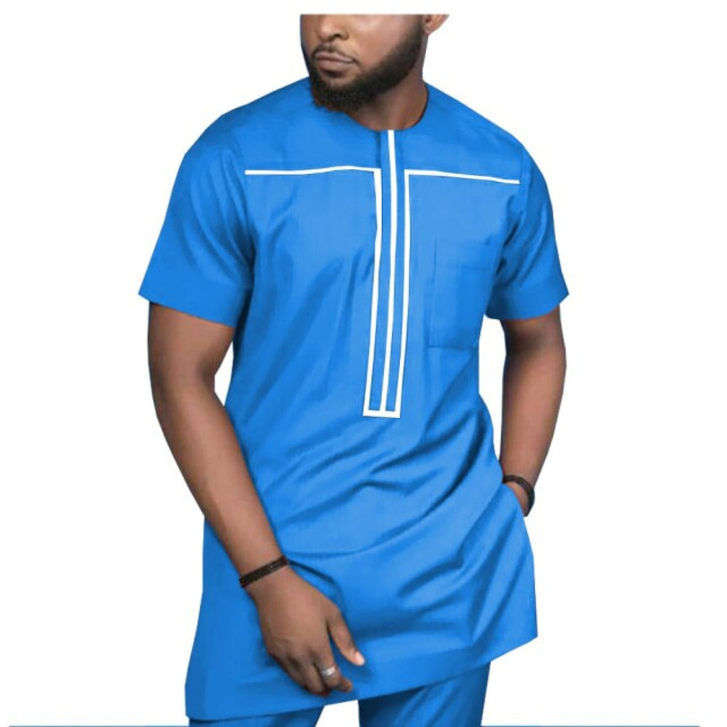 African Men Style 2-Piece Set Short Sleeve Senator Design Y31871 ...