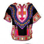 Unisex Dashiki Traditional Print 100% cotton Tops for Men and Women T00446