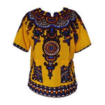 Unisex Dashiki Traditional Print 100% cotton Tops for Men and Women T00446