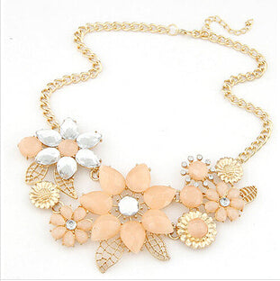 Ahmed Jewelry Fashion Gem Flower Necklace Choker Necklaces Statement  Q50183
