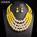 Multi Simulated Pearl Necklace Top Quality Bohemian Customs Collar Bridal Q50220