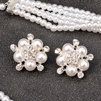 Newest Wedding Bride Necklace Sets Multi-Layer Imitation Pearl Chain Big Q50219