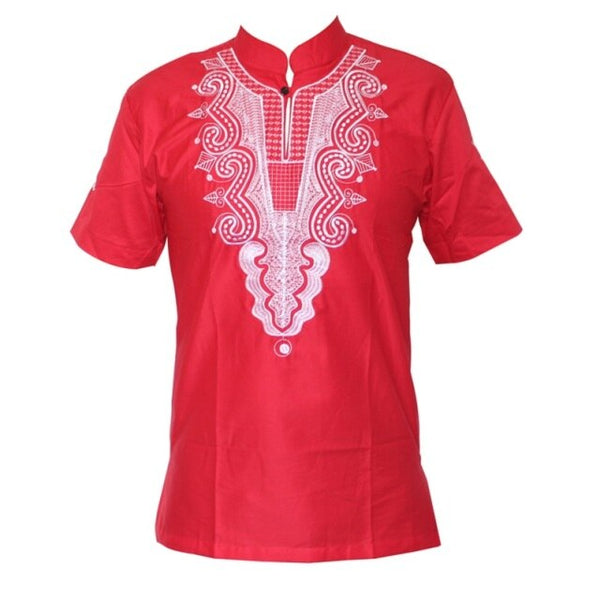 African Cotton Men/Women Embroidery Design Causal T-Shirt 5  Y20454