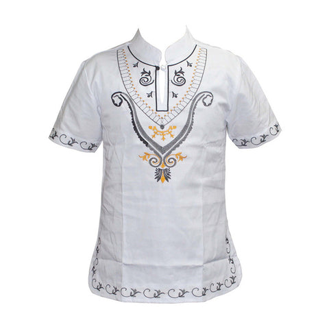 short-sleeve Stand Collar Dashiki T-Shirt For African Men Y20460