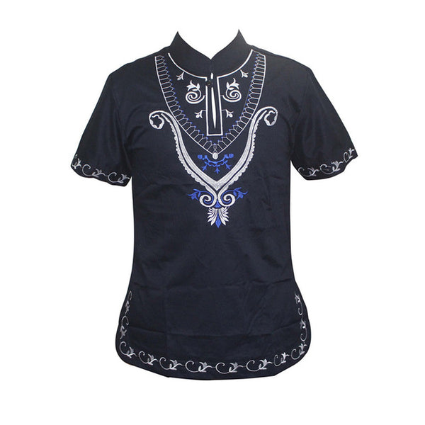 short-sleeve Stand Collar Dashiki T-Shirt For African Men Y20460