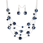 Minhin Women Bohemia Black Beads Jewelry Set Multilayers Necklace Q50166