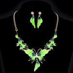 Minhin New Fashion Jewelry Set Green Rectangle with Colorful Pattern Q50172