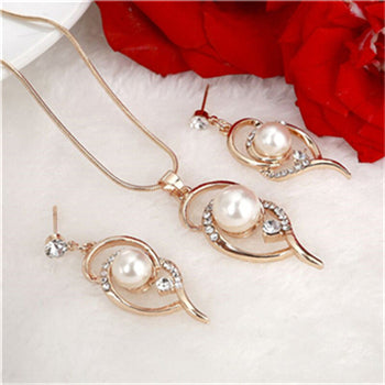 Austrian Crystal Golden Plated Jewerly Sets For Women Cat'S Eye Stones Q50177