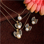 Austrian Crystal Golden Plated Jewerly Sets For Women Cat'S Eye Stones Q50177