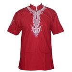 African Traditional Mali Style Embroidery Short Sleeve Vintage top Y20457