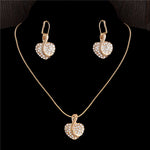 Minhin Women Delicate Gold Bridal Jewelry Sets Rhinestone Pendant Collar Q50170