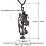 Hip Hop Chain For Men Big Fish Bone Statement Pendant Necklaces Gold Q50131