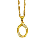 Small Letters Necklace Gold Color Initial Pendant Chain 45Cm/60Cm Q50121