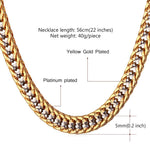 Chain Necklace Men Gift Two Tone Gold Color Collier Vintage  Q50132