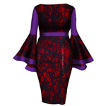 African Women Dashiki Cotton Wax Print  Dress X11934