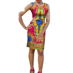 African Cotton Dashiki Wax Print Pattern Ankara Bazin-Riche Dress for Women X11980
